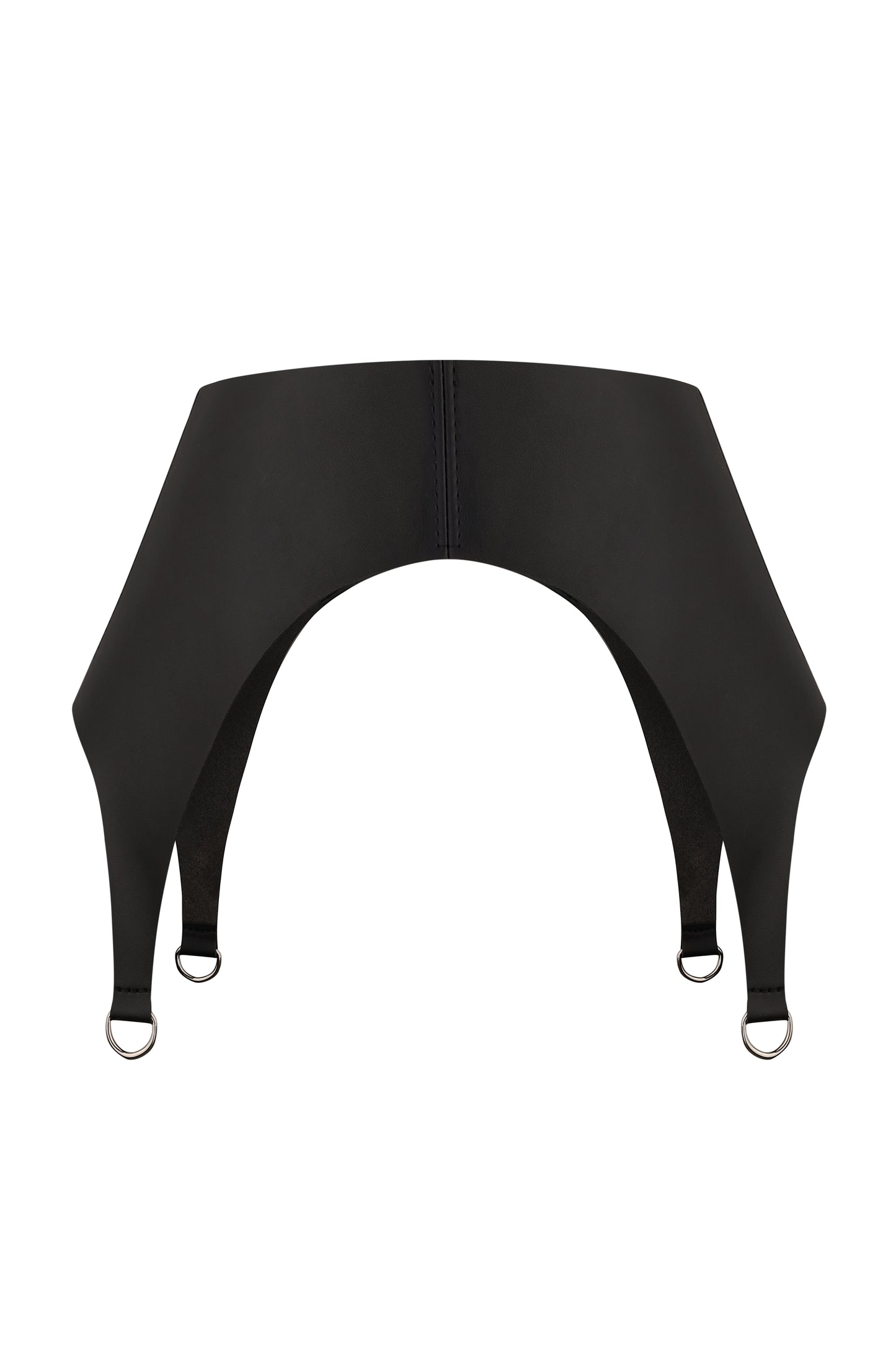 Wide Black Eco-Leather Basque Patricia