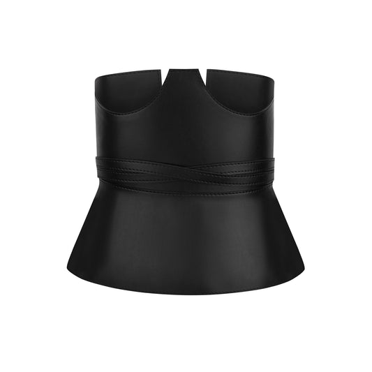Black Eco-Leather Waist Corset Florence